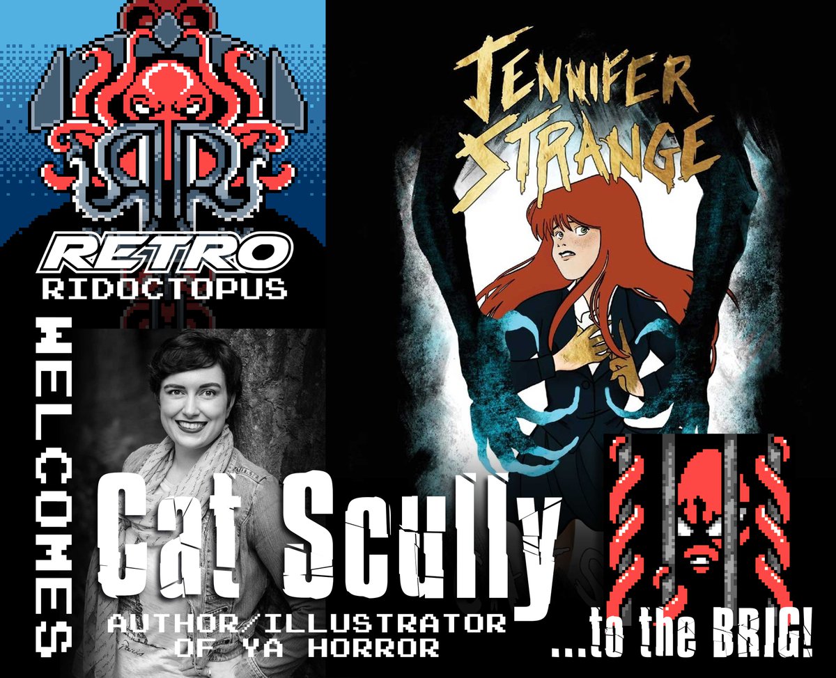 ridoctopus's tweet photo. It's time to lock another "guest" in THE BRIG!!
This time we chat with artist, author, MAP-scallion, @CatMScully about her debut novel #JenniferStrange and how the #EvilDead films inspired her!
Listen, you fools!
https://t.co/vxa6U1sWKd https://t.co/fYvzYiUwk9