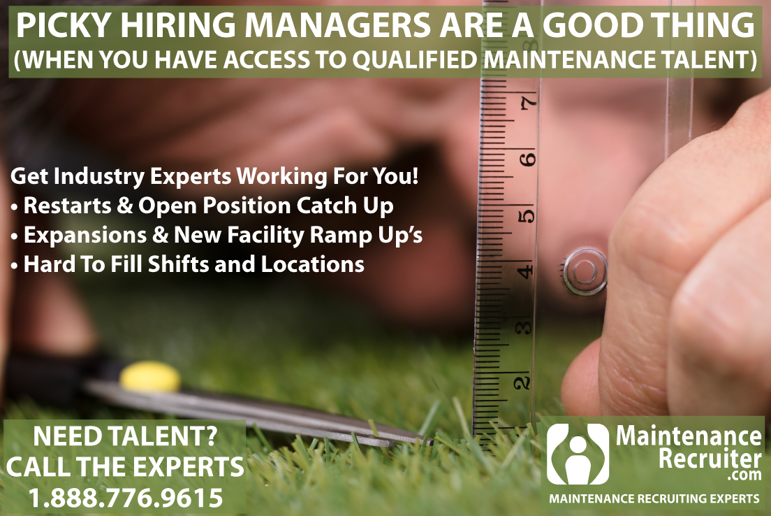 Maintrecruiter's tweet photo. When you're struggling to find candidates, picky hiring managers only add to the stress. We match multiple hand picked candidates even the most demanding managers say "yes" to. Need Talent? Call The Experts! 1.888.776.9615 or visit https://t.co/6EbKuYnKim #maintenanceRecruiter https://t.co/7RJVdg1f0g