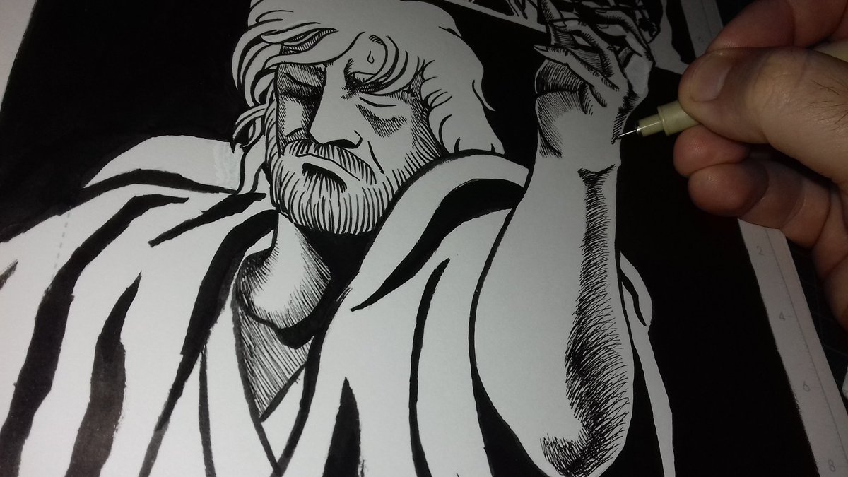 theBdrawings's tweet photo. Encrage en cours. . . #inkingtime #inking #drawing #ink #idrawcomics #cartoonist #workinprogress #comicsart #kuretake #PigmaMigron #Nantes https://t.co/zuFVtC9yyB