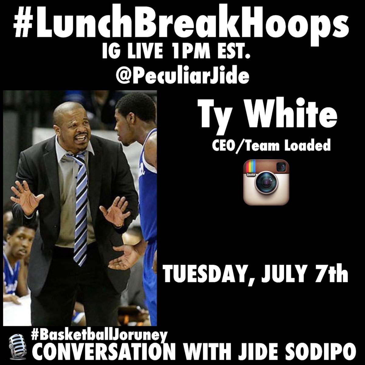 LunchBreakHoops's tweet photo. ✍🏾...Join Ty White (@teamloadedaau) CEO, Team Loaded- TODAY Tuesday, July 7th at 1pm EST on #LunchBreakHoops https://t.co/PsOf0Ikht1
#LunchBreakHoops 🎙conversation with @peculiarjide https://t.co/Hr7lstrXEA