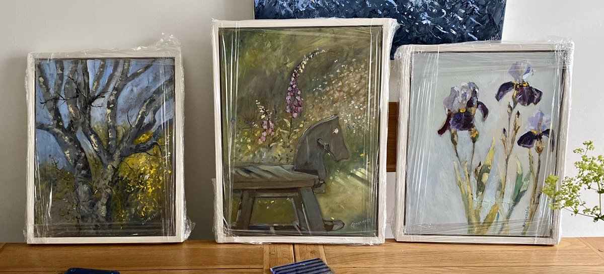 So excited to have my #pleinair pieces back from the wonderful #framer #josnee I am not ready to unwrap them yet but I just wanted to show Jo’s wonderful work off. #paintings #lockeddownart