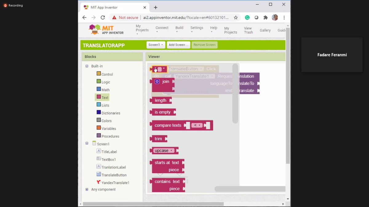 WAAW_Foundation's tweet photo. Code School participants are learning how to create a Translator app using MIT App Inventor.

#waawfoundation #codeschool #MIT #appinventor #technology #codeisfun https://t.co/Svtbiy5mWJ