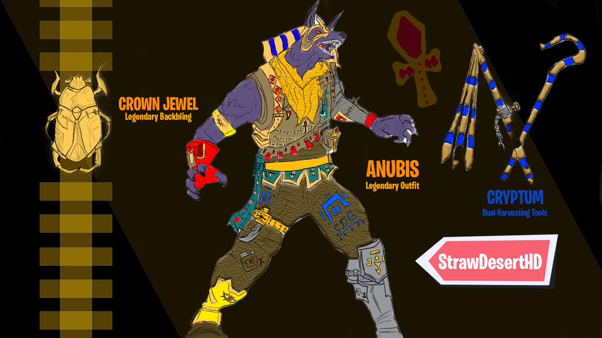 I created 4 different Skin Concepts! Here's all of them in full detail! (Updated anubis to have a new cool background instead :) )Anubis - Jackal SetQuill - Lumberchamp SetDestiny - Hypnotic Gamer SetPanthera - Cybernetic Fusion Set #FortniteConcept  #FortniteArt