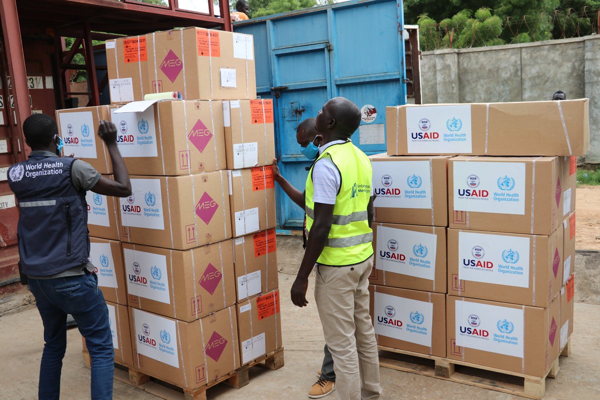 WHOSouthSudan's tweet photo. .@WHO with support from @USAIDSavesLives as part of the ongoing floods response, donated 2 Trauma Kits for mass casualty manag't to @IMC, a health partner operating in Malakal to ensure uninterrupted provision of renewable materials &amp; drugs to 100 patients requiring surgical care https://t.co/AIiTbhkpUB