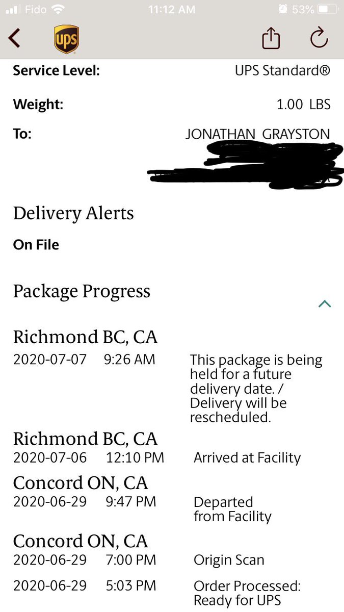 Man, @adidasCA really needs to stop using <a href="/UPS/">UPS</a>, it’s bullshit every time...first delivery moves from 3rd to 9th, and now this: