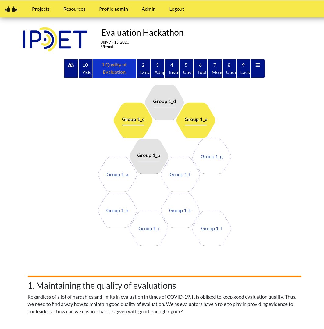 dribdat's tweet photo. @IPDET_community @Eval_Youth @BetterEval @WorldBank_IEG Proudly supporting #EvalHack with 🔜 550+ #Dribdat users, with thanks to the org-team for contributing to development (incl. revamped Slack integration!) of the open source hackathon platform https://t.co/NHuQQtNfvr