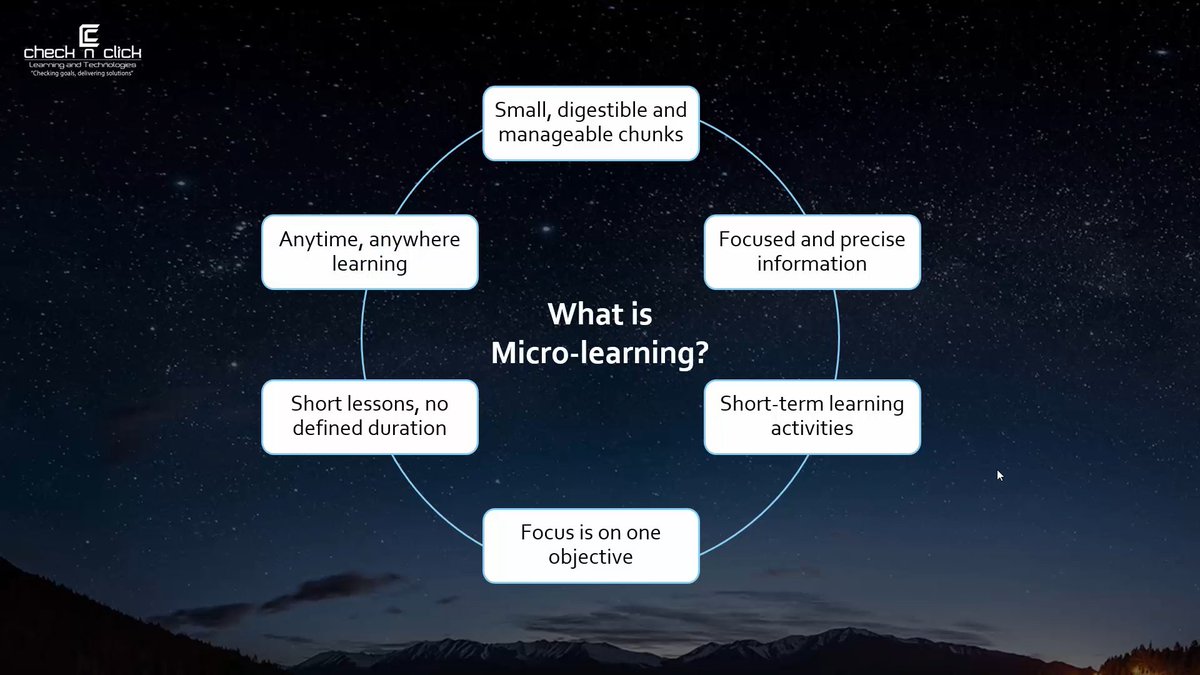 Check_n_Click's tweet image. Here is everything you wanted to know about MicroLearning. 
#microlearning #microlearningsolution #howtomakemicrolearning #instructionaldesign #elearning #elearningtips #edtech #elearningexperts #instructionaldesigntips 
check-n-click.com/here-is-everyt…