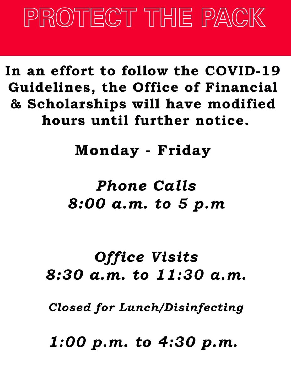 AStateFinAid's tweet image. The Office of Financial Aid &amp;amp; Scholarships is open!!! Our office lobby hours have changed, so please plan your visits accordingly.  Face coverings are required to enter the office.