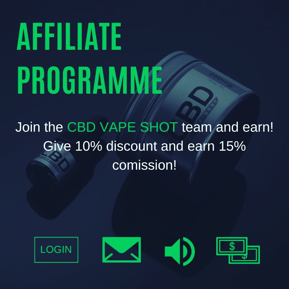 CBDVAPESHOT's tweet photo. Join CBD Vape Shot team and earn! 
Register on our web site at Affiliate Register Page | Share your unique affiliate code with friends or on your socials, blog, website, forums, or anywhere! Start earning now!

https://t.co/nVjW8G3N8t https://t.co/KJkvwWFkDU