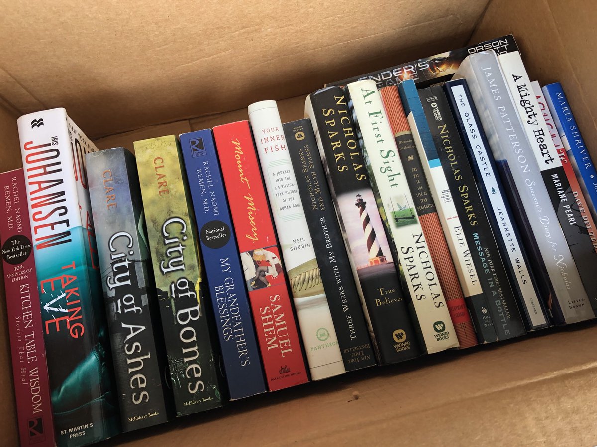 SpoofhoundBooks's tweet photo. It may be summer, but we still ❤️ getting book donations for Spoofhound Bookshelf. 

Thank you to Kimberly Kinderknecht for her recent donation of TWO BOXES of really great books for our students! https://t.co/xfQK2tUgqD