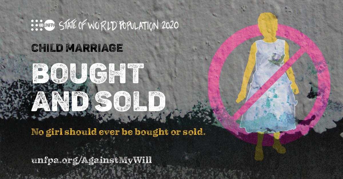 UNFPAGhana's tweet photo. No girl should ever be bought or sold!

Say #AgainstMyWill and join @UNFPA in defying the practices, like child marriage, that harm women and girls and undermine equality: https://t.co/ChdvhLMrY3 #SWOP2020 https://t.co/0s6m0om9iR