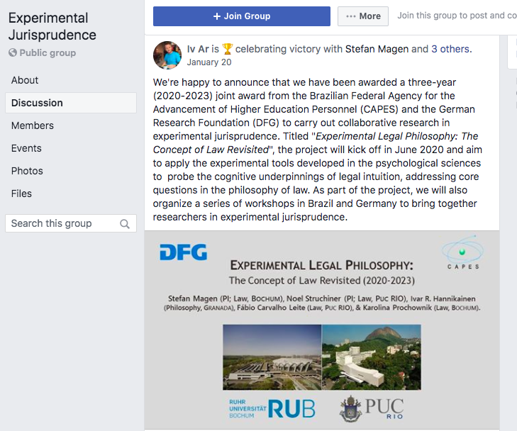 Lots of exciting xjur research being done on concepts like reasonableness, proximate cause, free will.  https://www.facebook.com/groups/1243606619093434/