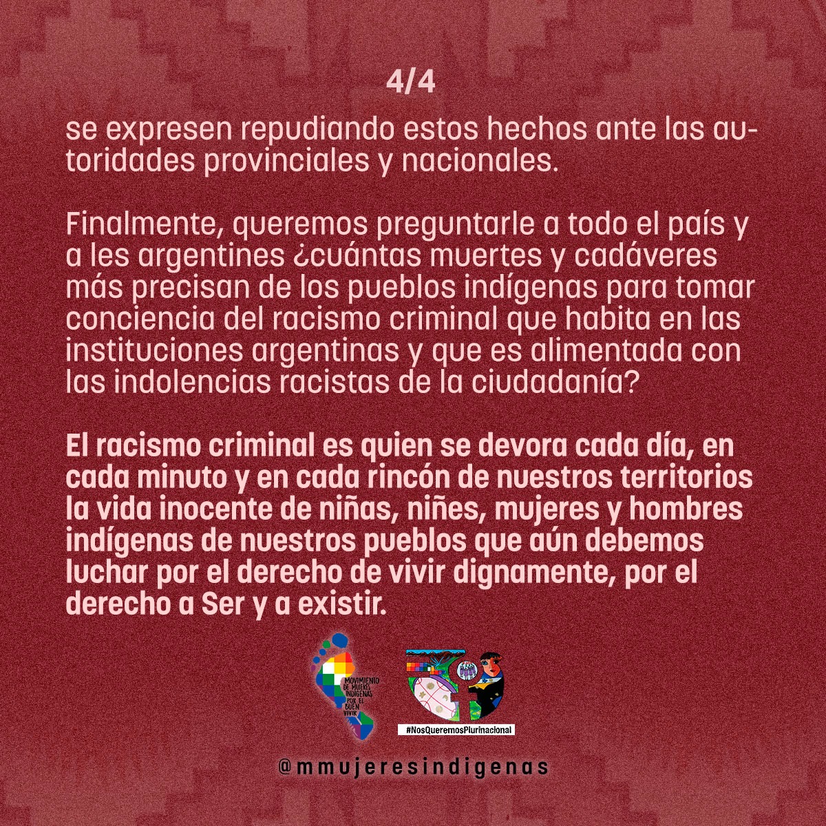 mmindigenas's tweet photo. #Denuncia - #ViolenciaInstitucional- #Racismo #NacionTapiete

https://t.co/VpgbBP8xCA https://t.co/XuGFzTLiHg