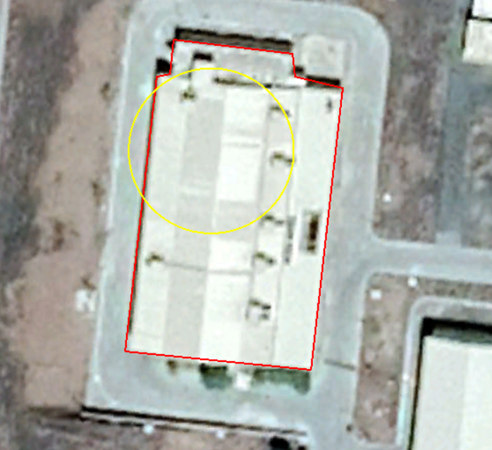 22)Back to Natanz:The damage is Category B (50-75% of external brickwork destroyed, remaining walls have unrepairable gaping cracks) inflicted in yellow circle area (20m radius).This amount of damage needs around 200-300 kgs of TNT-equivalent explosives (w/ initial velocity).