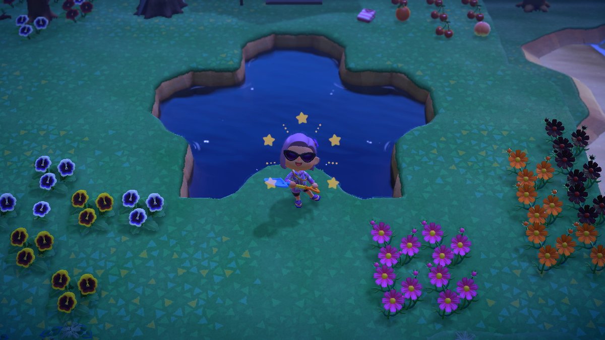 St4rzyyy's tweet photo. Attempts at a star pond! #AnimalCrossing #ACNH #NintendoSwitch https://t.co/sGVDnimBLV