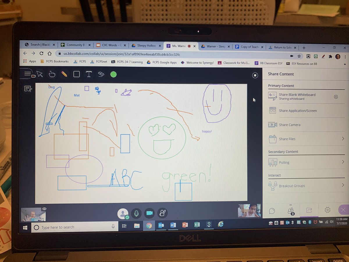 jmwarner's tweet image. I am getting used to using the whiteboard in blackboard - and my students are too! Loved using it as a reinforcemer today! #shesesy