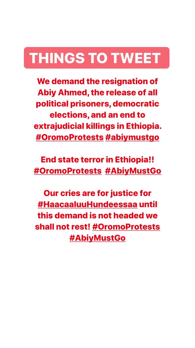 A guide for those that don’t know what to tweet!  #OromoProtests  #AbiyMustGo