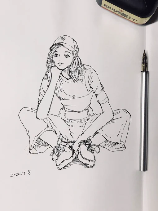 練習
写真を見ながら描く

ペン先に錆が??
チタン?? 