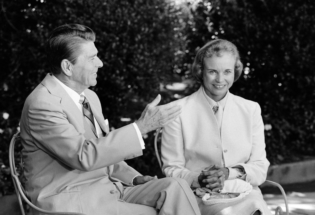 FFL_of_America's tweet photo. 38 years ago today, President Ronald Reagan nominated Sandra Day O’Connor to the Supreme Court of the United States. and she became the the first woman to serve on the Supreme Court. 🇺🇸 https://t.co/9RGeCPWf9g