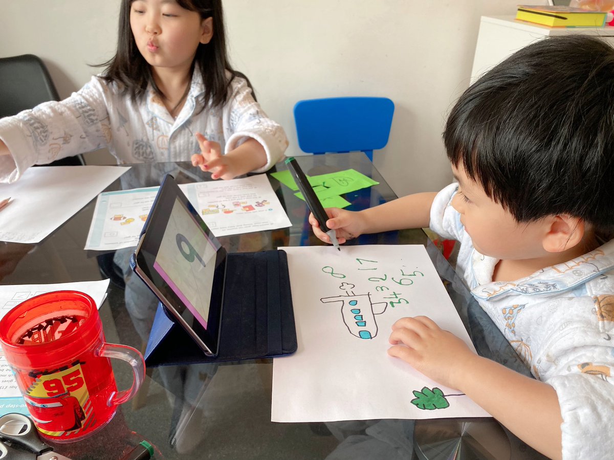 AprilandAlfred's tweet photo. April completed the suffix worksheet. Alfred drawed an aeroplane and a tent.@prestolee_1911 https://t.co/WWxd9wv1fs
