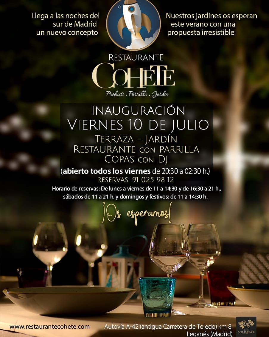 FincaSolimpar's tweet photo. Noticiónnnnnn! Disfruta de @fincasolimpar los viernes noche. 

La mejor gastronomía se da cita en nuestros espectaculares jardines, un enclave único para disfrutar de las mejores noches de verano! 

Este viernes inauguramos nuestro restaurante #Cohete, haz ya tu reserva https://t.co/qPHBpKwVDq