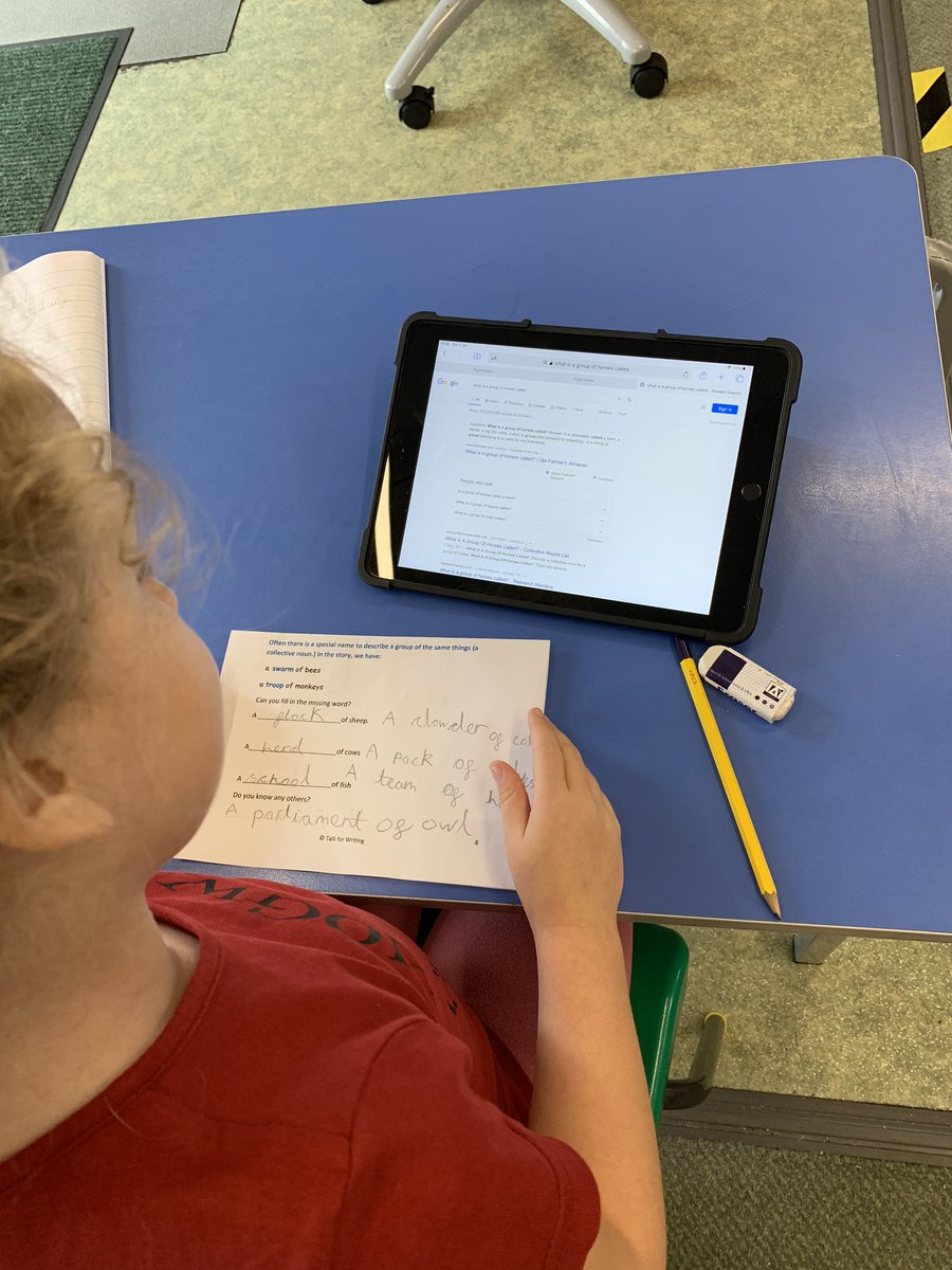 MeadowsidePop's tweet photo. Year 1 have enjoyed researching collective nouns today 🔎 They particularly enjoyed learning the collective noun for a group of penguins is a waddle 🐧 @Talk4Writing #MeadowsideEnglish #Talk4Writing #MeadowsideComputing https://t.co/JI20GwQpuh
