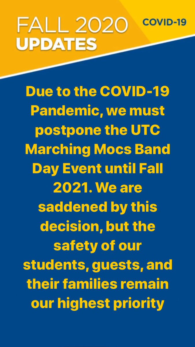 See you in 2021, Band Day Students. We will miss you 💛💙 #gomocs