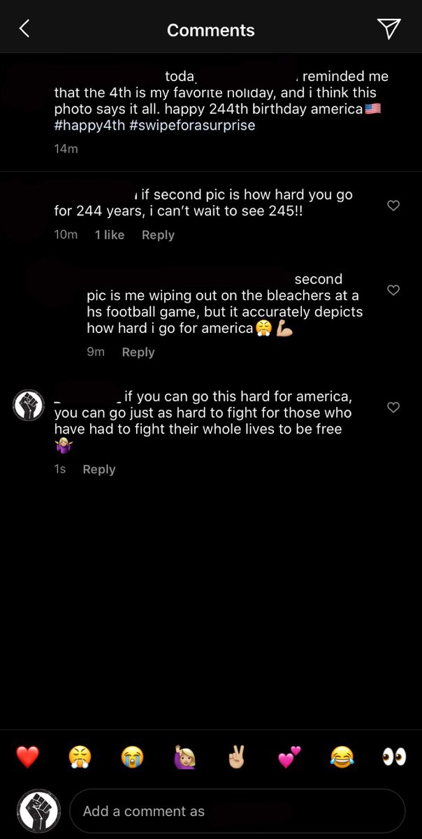 IzyCat13's tweet photo. if you can confidently post about 4th of july being your favorite holiday then delete comments calling you out on it then you are not an ally and we are not friends. https://t.co/yZMTiTJvwp