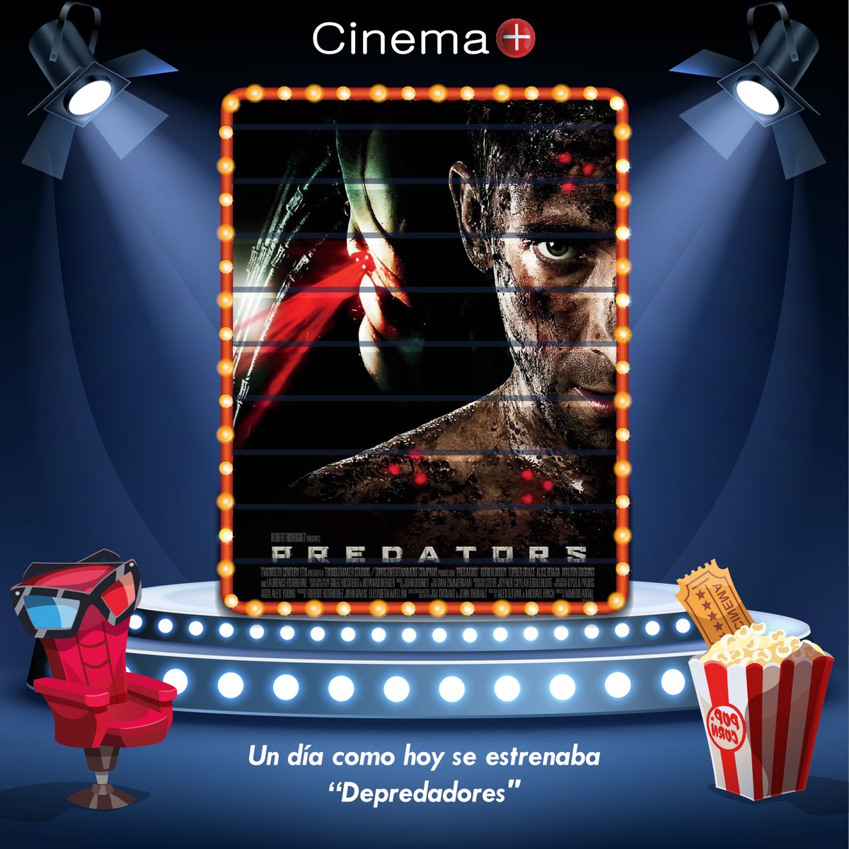 Un día como hoy en el año 2010, se estrenaba la película "Depredadores"  protagonizada por Adrien Brody.