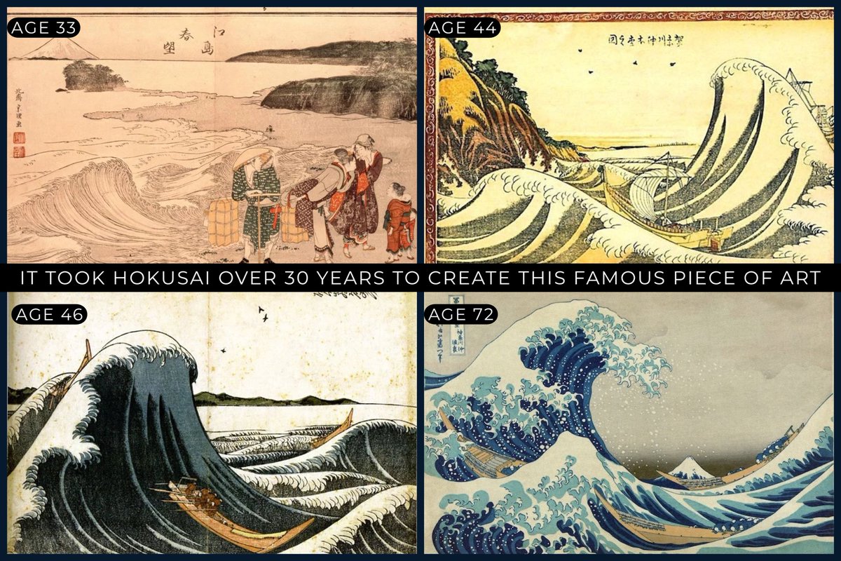 Commitment to something we are passionate about has a way of redefining our relationship to time. #Hokusai #patiencecanbeprogress #time #create