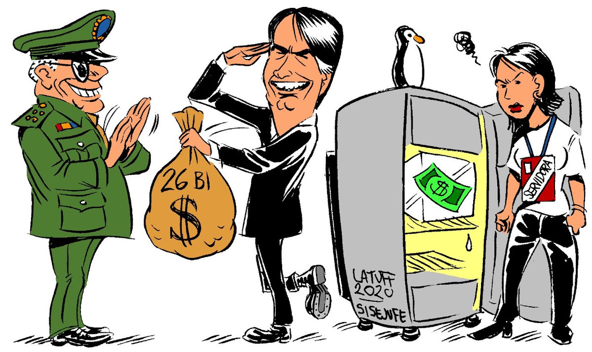 Carlos Latuff on Twitter: "Os servidores públicos que votaram em Jair Bolsonaro devem estar felizes em ver seus salários congelados, enquanto que os militares enchem as burras! Charge @sisejufe https://t.co/LMaQYjV5QE" / Twitter