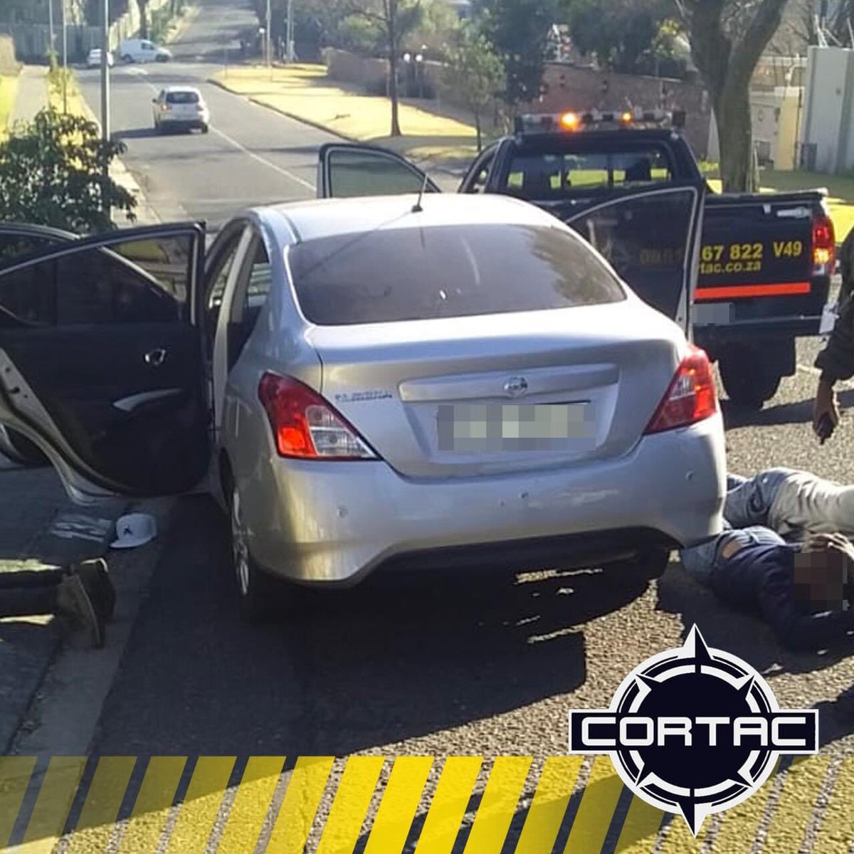 CortacSecurity's tweet photo. On 7 July, #CORTAC was alerted to a cellphone snatching in Linden. Cortac Units in all areas were given the lookout. The suspects were intercepted 20 minutes later. 4 suspects were handed over to SAPS. The suspects are wanted for committing robberies in &amp; around the Randburg area https://t.co/9H63lewHOq