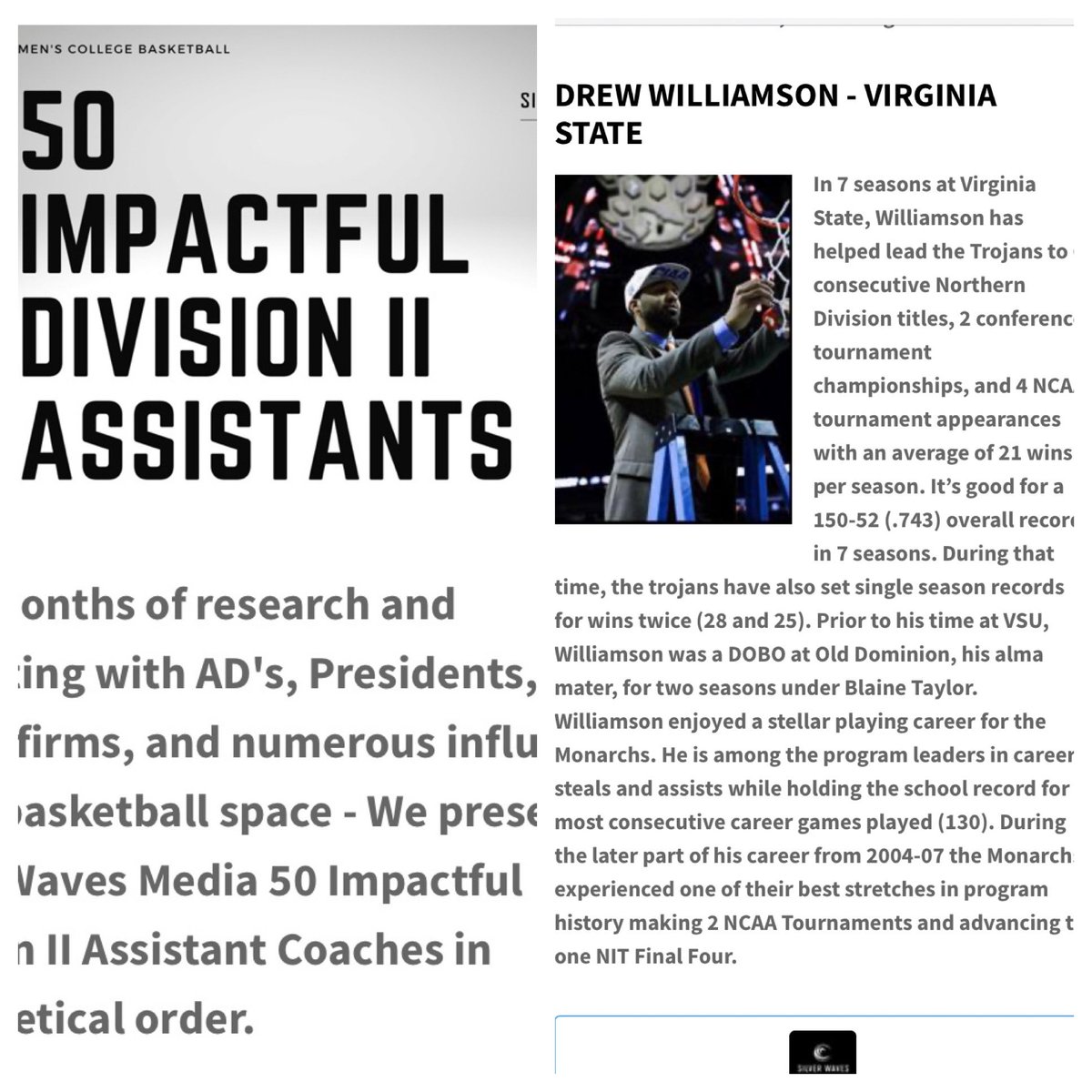 coach_Drew10's tweet photo. Honored to be included on this list with so many other great coaches. Extremely blessed to work under some great leadership @VSU_1882 @VSUsports under a great Head Coach and for the opportunity to mentor/coach so many great young men.. Thank you @SilverWaveMedia https://t.co/7THk2n6lAo