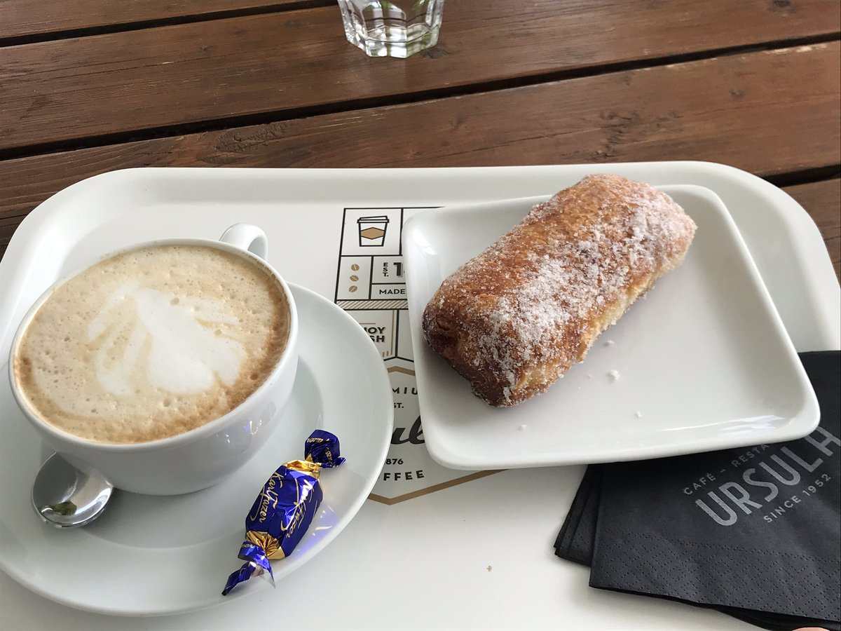 kata_2019's tweet photo. We went to Cafe Ursula, sat at the same table and ate the same pastry (’wienerfritter’) as Namkook did in November. 💜💜
@BTS_twt
#WinterPackageInHelsinki https://t.co/kK0OMEHy7y