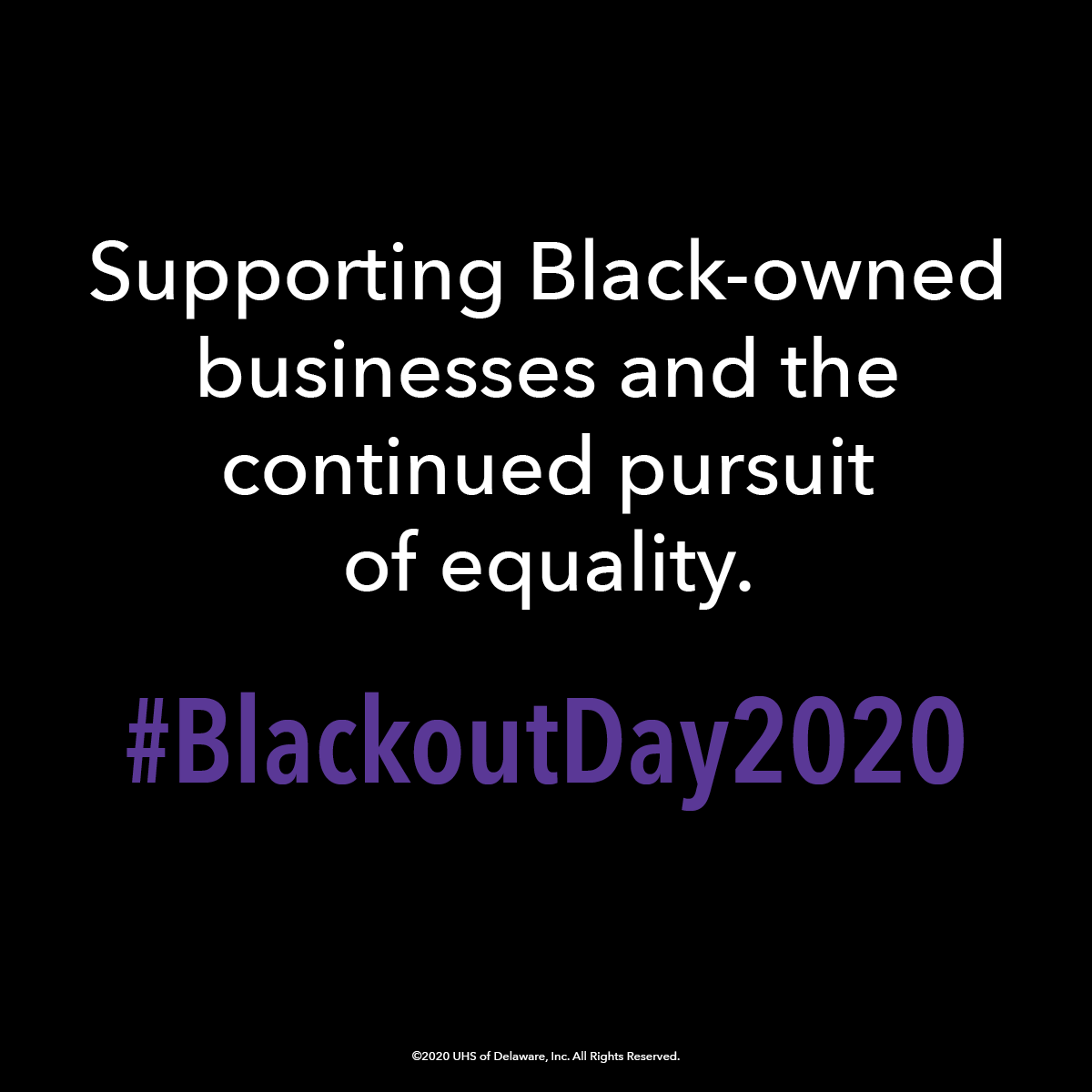 On this #BlackoutDay2020 we proudly support the initiative to bring awareness to economic disparities. We encourage our communities to refrain from spending money today, unless at Black-owned businesses. Learn more at blackoutday.org. Changing the world is possible.