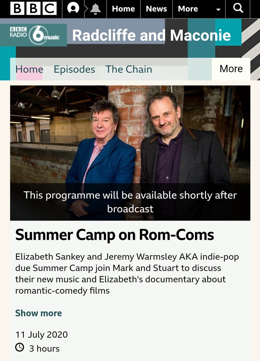 Elizabeth Sankey (@sankles) on Twitter photo Jeremy and I are very excited to be talking <a href="/RomComMovie/">Romantic Comedy</a> (and rom coms in general) with <a href="/BBCRadMac/">The account formerly known as RadMac on 6 Music</a> on Saturday morning! 💞 Jeremy and I are very excited to be talking <a href="/RomComMovie/">Romantic Comedy</a> (and rom coms in general) with <a href="/BBCRadMac/">The account formerly known as RadMac on 6 Music</a> on Saturday morning! 💞