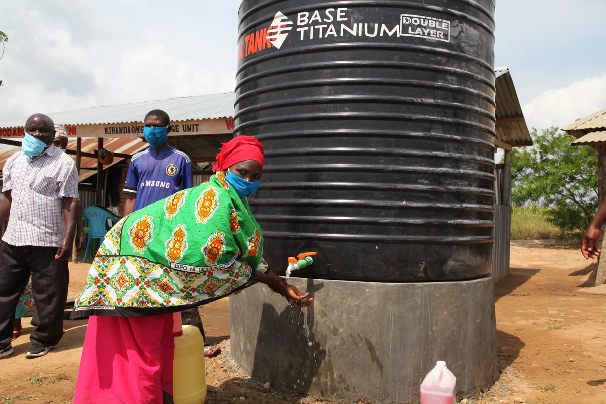 BaseTitanium's tweet photo. Not letting our guards down in the fight against Covid-19, Base Titanium was in Kinango Sub-County where we were joined by Kinango ward MCA Hon. Alfred Bavu to install more hand-washing units in the area. 

Two units were placed at Mwembeni trading centre &amp; Lutsangani dispensary. https://t.co/vg2v0ZLytO