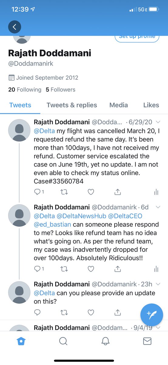 Doddamanirk's tweet photo. @Delta Even after contacting you guys over Twitter there was no response at all. Worst experience ever, guys who filed with me already revived their refund https://t.co/dqXPdDa0dm
