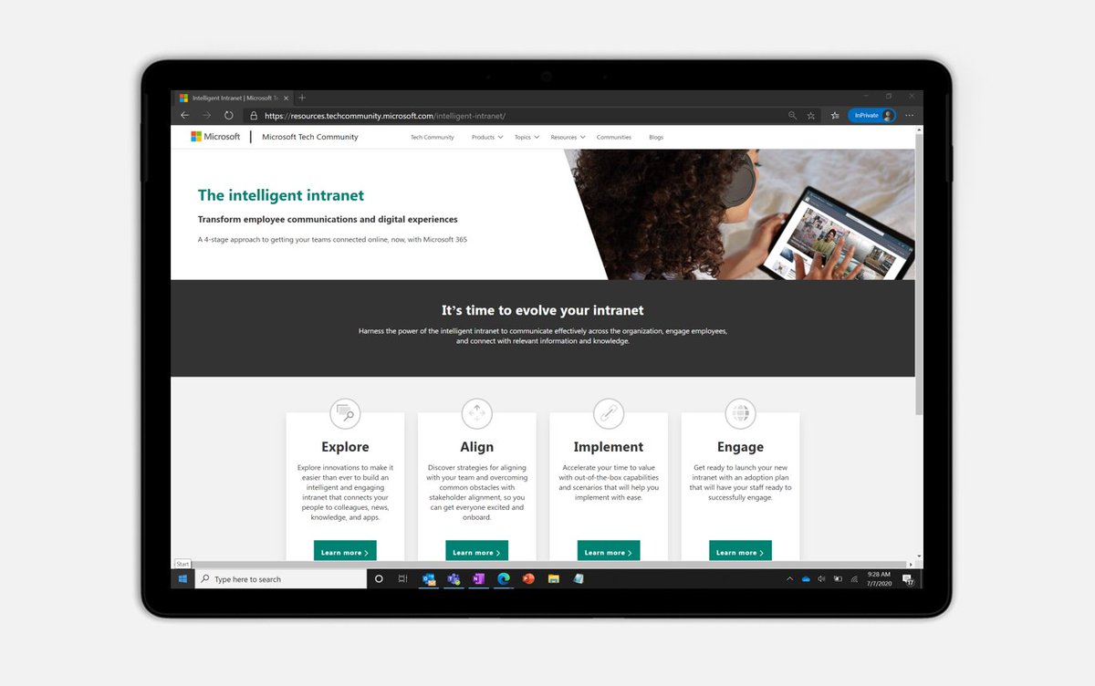  A graphic of the new Intelligent Intranet Accelerator site on a tablet.
