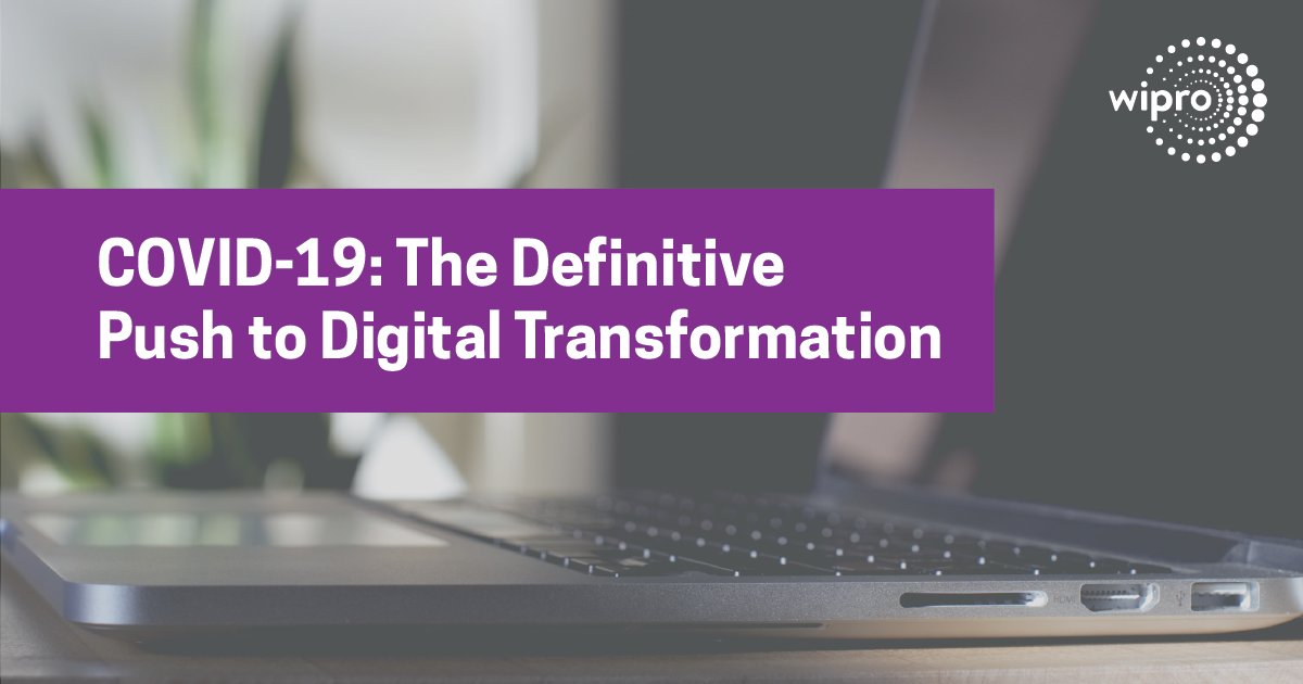 Wipro's tweet photo. .@Wipro's @MilanRao_ joined #DisrupTV’s @rwang0 and @valaafshar to discuss how #COVID19 accelerated global #DigitalTransformation. Take a deeper dive and learn how companies that favored in-person experiences are rethinking how they work: https://t.co/nj2K7xqbZb https://t.co/DZ3AKhSCCk