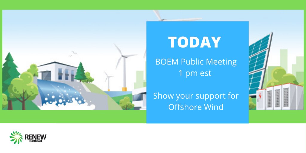 Renew_NE's tweet photo. Hear RENEW Northeast Executive Director, Francis Pullaro, share why offshore wind is critical to our economy and environment. BOEM Public Meeting on @vineyardwind SEIS starts at 1pm, input at approx 1:30. @BOEM_DOI #offshorewindpowernow https://t.co/1oJuLX6LEX