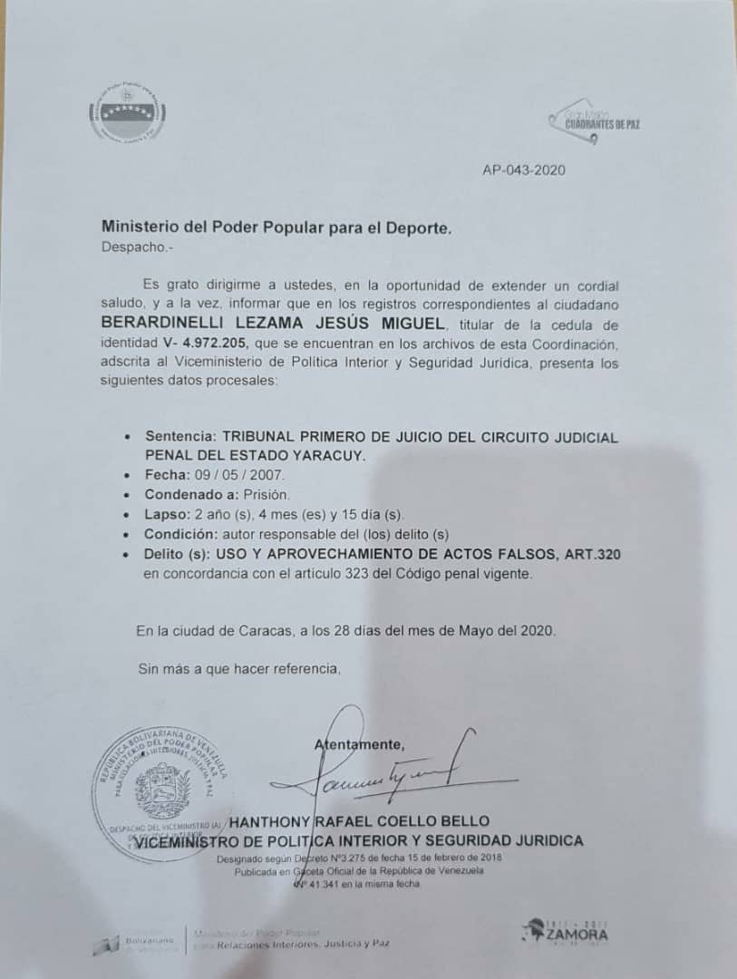 GerardoBlanco65's tweet photo. El caso de Venezuela es emblemático. La @FVF pasó de ser dirigida por un capo como Rafael Esquivel para caer en manos de otro "dirigente" convicto y confeso por falsificación de documentos para quedarse con Radio Chivacoa. https://t.co/hz7sP3PLKd