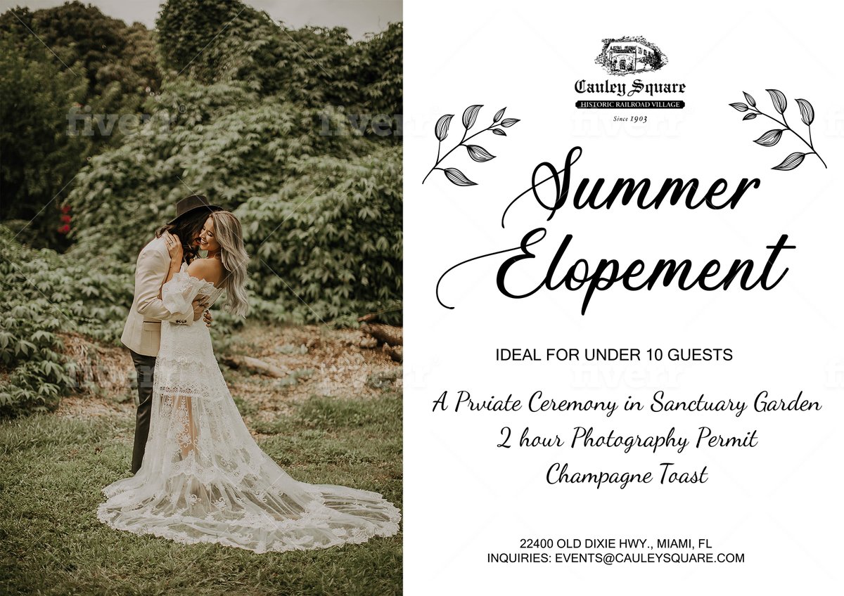 For those looking  to #elope surrounded by your nearest and dearest - for further details email: events@cauleysquare.com 

#wedding #COVID #miami #LoveIsEssential #SouthFlorida #SummerLove #miamifl #WEDDINGPHOTOGRAPHY