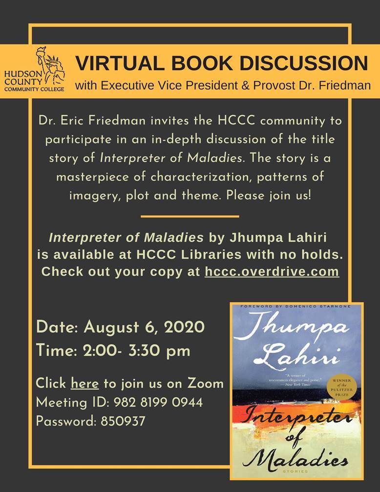 HCCCLibrary's tweet photo. Come join HCCC for a Virtual Book Discussion with Executive Vice President and Provost Dr. Friedman on August 8, 2020 from 2 - 3:30PM

Zoom Meeting ID: 982 8199 0944
Password: 850937 https://t.co/tlQLZpXDcg