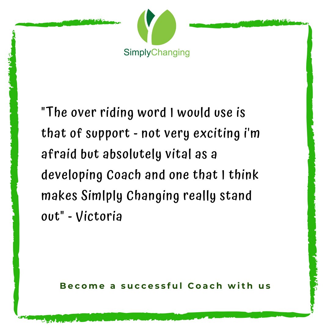 Victoria...thank you for a lovely review, support is extremely important and we have plenty of it here at Simply Changing 😊