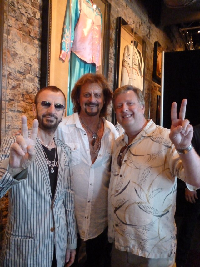 Happy 80th to Ringo! This picture was taken at his 72nd birthday party in Nashville with his All-Starr bandmate, Santana's Gregg Rolie. Peace and Love!