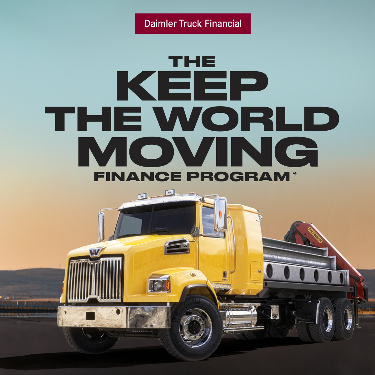WstrnStarTrucks's tweet photo. Hard workers #KeepTheWorldMoving. That’s why Daimler Truck Financial wants to help you get the truck you need. Right now, you can defer your first payment for up to 120 days &amp; get a down payment allowance of up to $4,000 USD on a new Western Star truck  https://t.co/cw96NnigeX https://t.co/S3oEOMiszd