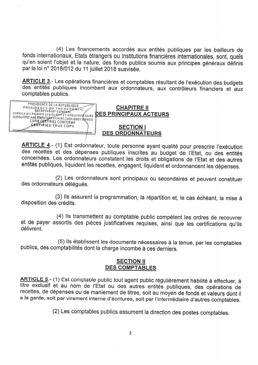 PR_Paul_BIYA's tweet photo. Décret portant règlement général de la comptabilité publique.

Télécharger l’intégralité du texte:👉 https://t.co/OjTJOtJP6A
#PaulBiya
#Cameroun https://t.co/LRZ6CugXbd