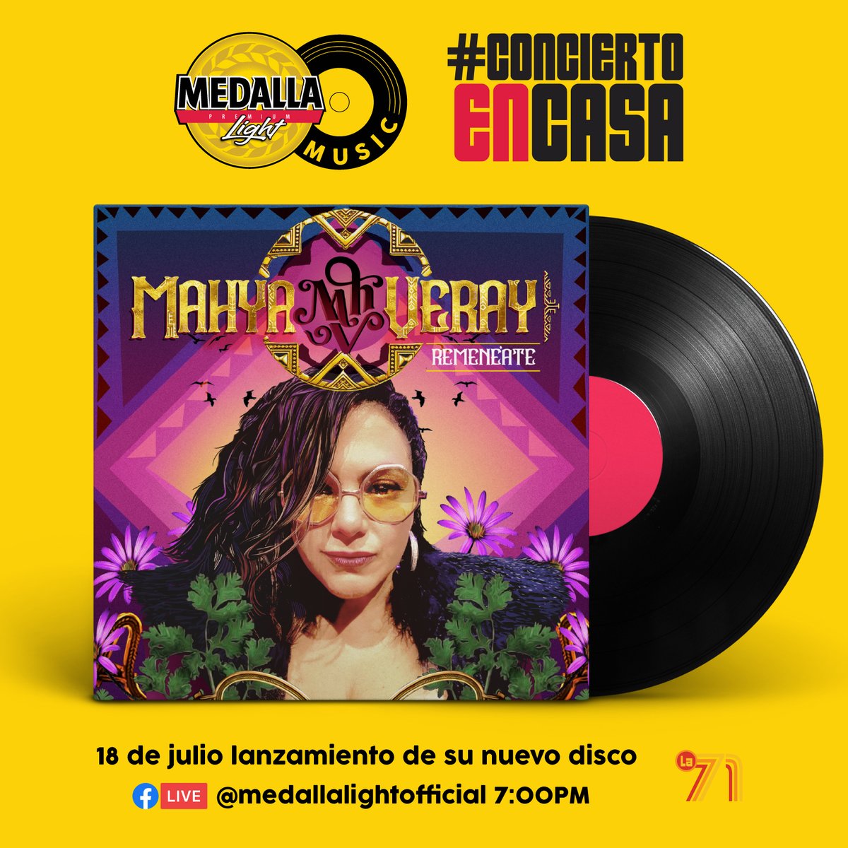 medallaofficial's tweet photo. ยก#ConciertoEnCasa con el lanzamiento exclusivo del disco de @mahyaveray_ REMENรATE! ๐๐ฝ Te esperamos el 18 de julio por nuestra pรกgina a las 7:00PM ๐๐ฝ
Pueden seguir a Mahya buscando @mahyaverayofficial en Facebook, Twitter, Instagram, Youtube o su pรกgina https://t.co/qxQ2AOzRpI https://t.co/PB0X2nVvgw