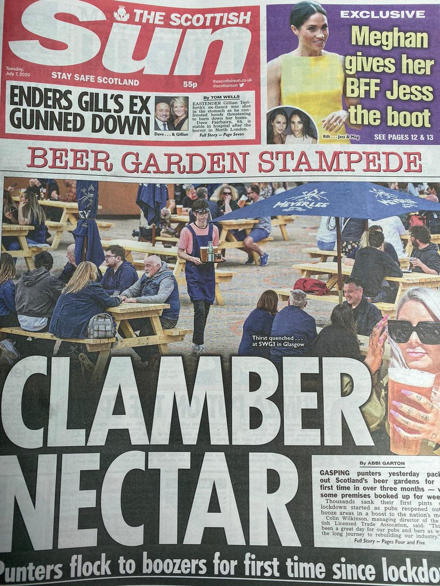 vise_up's tweet photo. Great to see our Eadie Visors on the front pages of @guardian @TheSun and @theipaper today. Congratulations @SWG3glasgow on the opening of Ronnie’s Bar, a magnificent bier garden, this afternoon bathed in sunshine👌🏽🙏🏽 cc @eadiebro @DavidMiller_UK @KA_Rector https://t.co/AfgfchMlFs